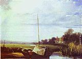 Richard Parkes Bonington River Scene in France painting